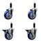 Service Caster 4'' Blue Poly Wheel Swivel 1-1/8'' Expanding Stem Caster Set 2 Brakes, 4PK SCC-EX20S414-PPUB-BLUE-2-PLB-2-118 - alternate 1
